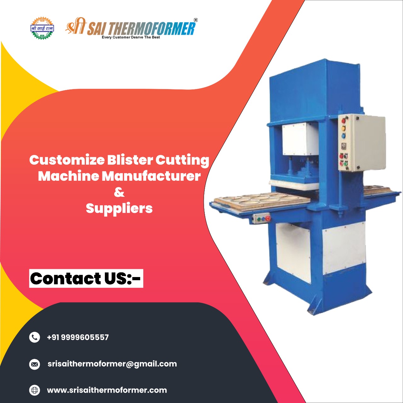 Looking For a Customized Blister Cutting Machine, Contact Us SriSaiThermoformer