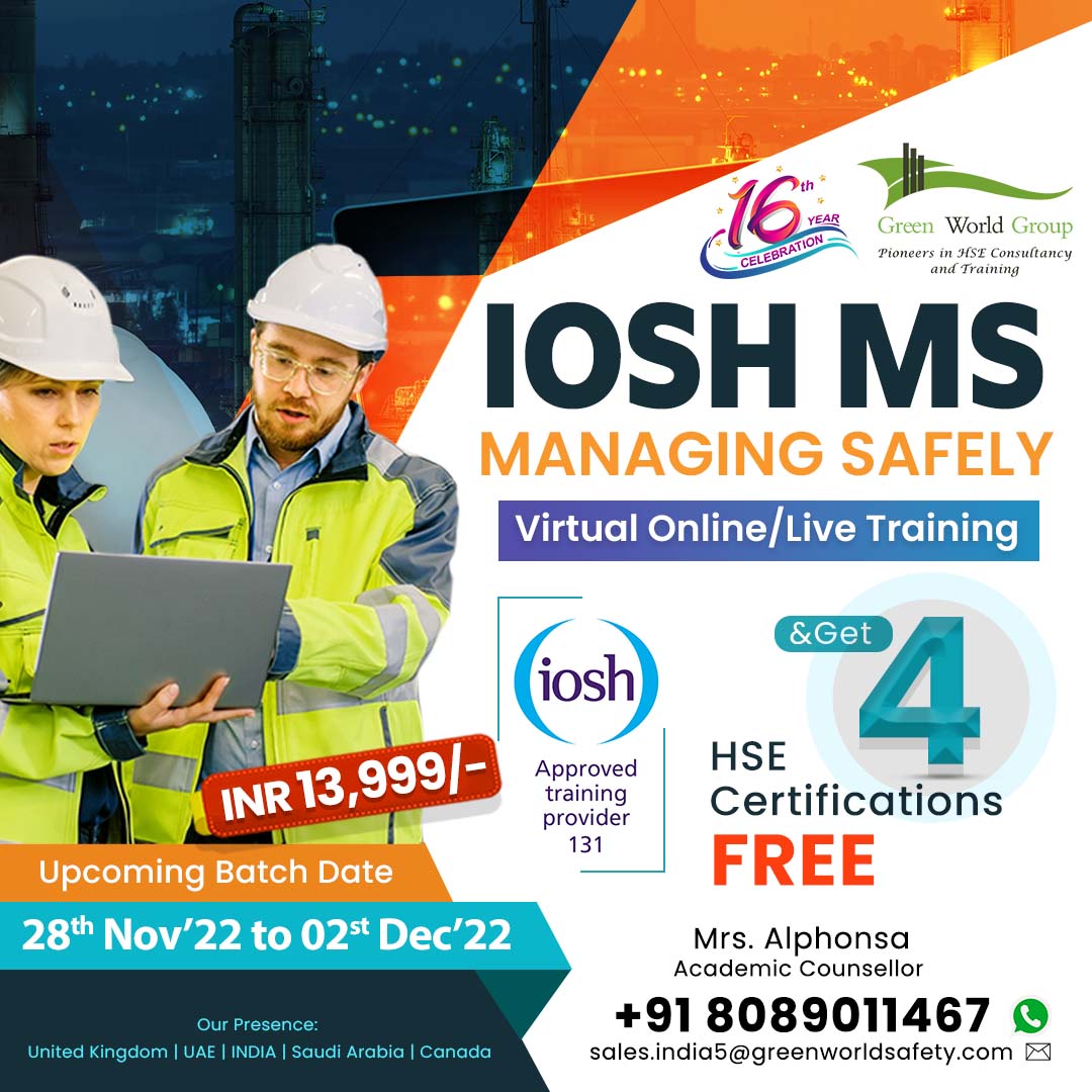 Join IOSH MS in Kerala & Get 4 HSE Certification FREE